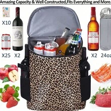 Mochila Térmica Isolada para 40 Latas - Bolsa Térmica Portátil à Prova de Vazamentos Unissex com Compartimentos, Adequada para Praia, Viagem, Piquenique, Caminhada, Churrasco, Bolsa de Almoço para Acampamento - Multicolorido - Visão 2