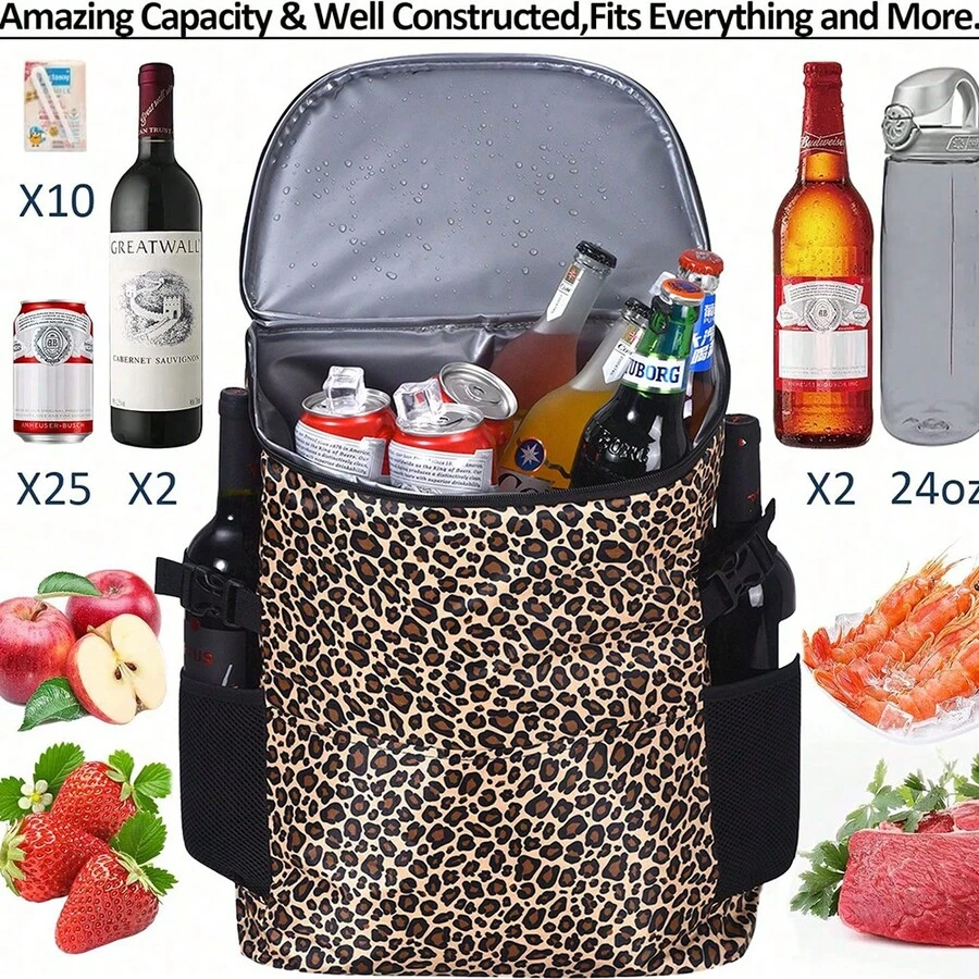 Mochila Térmica Isolada para 40 Latas - Bolsa Térmica Portátil à Prova de Vazamentos Unissex com Compartimentos, Adequada para Praia, Viagem, Piquenique, Caminhada, Churrasco, Bolsa de Almoço para Acampamento