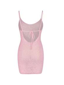 2026 New Sexy Backless Sequin Sleeveless Fitted Beach Vacation Mini Dress For Women Summer - Baby Pink - View 8