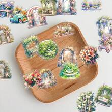 56 Stücke transparente Cottage-Garten PET-Aufkleber – vielseitige klare Aufkleber für Scrapbooking, Journaling, Kartenherstellung & DIY-Basteln | verträumte Anime-Blumenhof-Designs für Schreibwarenliebhaber | leicht abzuziehende Aufkleber für Planer - Frisch und sauber - Übersicht 4