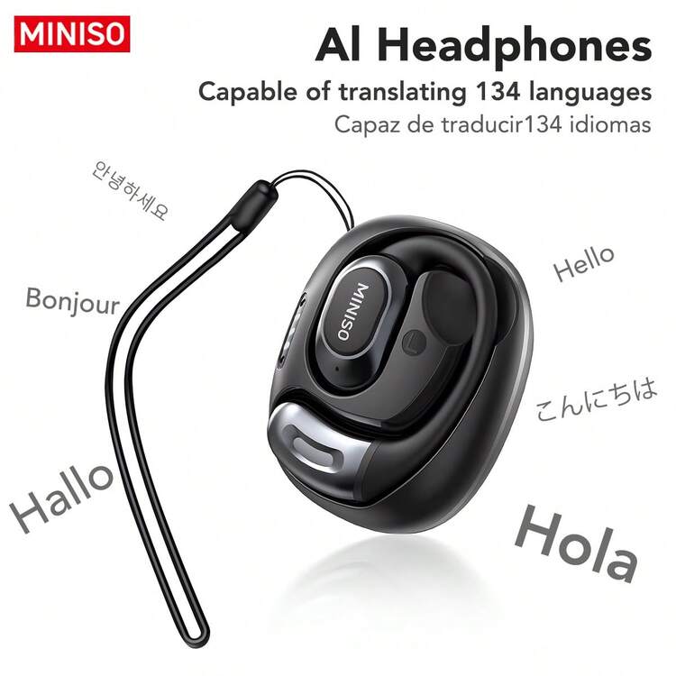 Miniso MS156 AI Translation Earbuds, Ultra Long Playtime, Immersive High-Quality Sound, Long-Distance Connection, Built-In Microphone, Suitable For Learning, Business And Sports. - Black - View 1