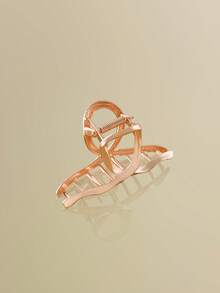 NobleVue 1pc Small-Sized Metal Hair Clip In Golden Color, Perfect For Women And Thin Hair, Strong Fastening Clamps, Suitable For Thick Hair - Gold - View 3