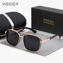 VOGGY 时尚简约复古金属 TR 弹簧铰链偏光 UV400 太阳镜，男女皆宜，适合运动、驾驶、户外、骑行、钓鱼、度假、旅行、聚会、装饰、礼品等场合。 - A - 查看 7