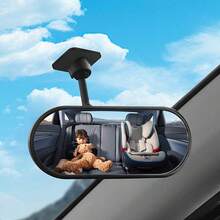 1pc 360° Adjustable Car Baby Rear View Mirror, Baby Back Seat Mirror, Wide Angle Curved Car Rear View Observation Mirror, No-Installation Car Interior Rear View Mirror, Car Back Seat Sight Reflection Accessory - Multicolor - View 3