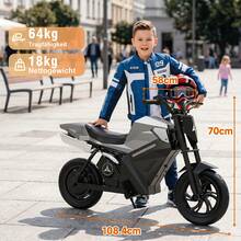 Todimart Mini-ADV 350W Electric Motorcycle For Children, 3-Speed Gears, 12.5-Inch Pneumatic Tires, 21.6V 4Ah Lithium Battery, Range Up To 16 Km, For Children Aged 6 And Up - Black - View 6