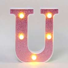 16cm 白色發光 A-Z LED 字母燈,電池供電,臥室裝飾字母夜燈,婚禮裝飾,生日派對裝飾,女孩房/兒童房裝飾字母燈,節日居家酒吧裝飾字母燈,字母燈 - 深粉紅色 - 查看 15