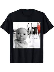Camiseta con meme divertido de SYBAU Gen Z Brainrot, cómoda y con diseño gráfico, para uso casual durante todo el año y diversión al aire libre, excelente regalo para hijo. - Negro - Ver 1