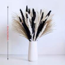 52/82pcs Buket Rumput Ekor Kelinci Buatan - Dekorasi Bunga Kering Hitam Putih, Cocok untuk Dekorasi Meja, Pernikahan, Dekorasi Pesta Bayi - Dekorasi Tanaman dengan Batang Rumput Ekor Kelinci - MultiWarna - View 4