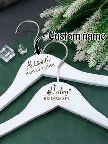 Personalized Bridesmaid Hanger, Wedding Coat Hanger (Customizable), Bridesmaid Hanger, Wedding Hanger, Bride Hanger, Personalized Wedding Hanger, Bride Hanger, Bride Engraved Hanger, Decorative, Reusable, Multi-Functional, Fashionable, Exquisite - Multicolor - View 5
