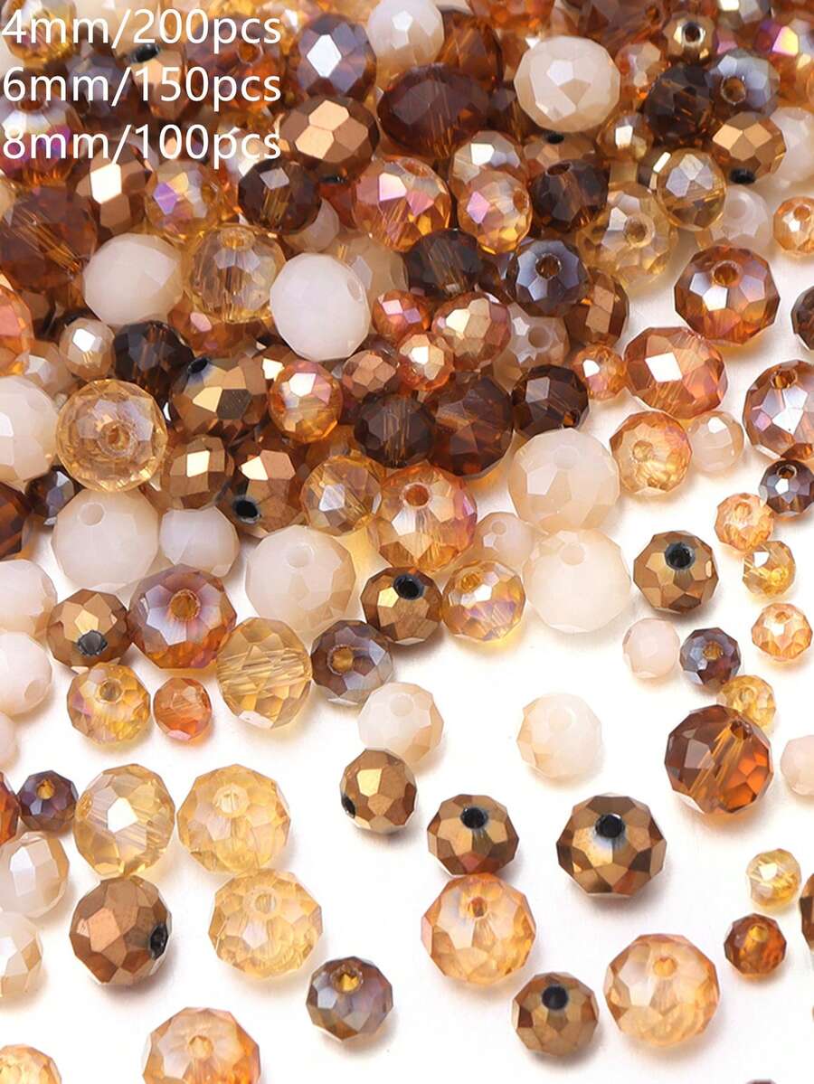 1 Paquete de Cuentas de Cristal de Punto en Tono Marrón, Tonos de Color Aleatorios (Cantidad Aleatoria por Color)