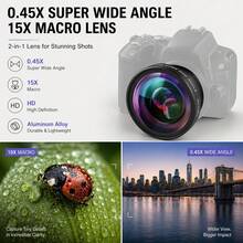 廣角微距鏡頭 52mm/58mm 通用轉接鏡 專業光學玻璃相機近拍鏡，適用於 52mm/58mm 接環相機 - 查看 5