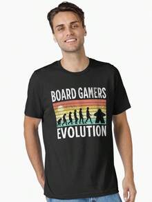 Board Gamer Evolution - Design per Amanti dei Giochi da Tavolo, T-Shirt Essenziale per il Gioco da Tavolo Unisex - nero - Visualizzare 1