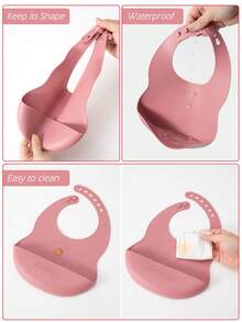 1 pièce Bavoir de nourrissage en silicone personnalisé avec nom & motif, bavoir réglable, impression à la demande, accessoire de vaisselle pour bébé - Multicolore - Voir 10