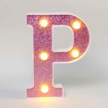 16cm 白色發光 A-Z LED 字母燈,電池供電,臥室裝飾字母夜燈,婚禮裝飾,生日派對裝飾,女孩房/兒童房裝飾字母燈,節日居家酒吧裝飾字母燈,字母燈 - 深粉紅色 - 查看 17