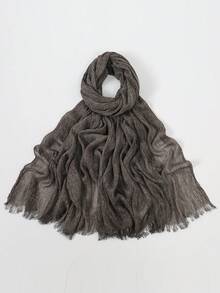 1pc Women's Solid Color Modal Fabric Pleated Tassel Scarf, Casual Daily Headscarf, Sun Protection & Warmth Shawl Scarf Suitable For Dresses - Multicolor - View 25