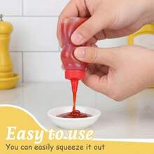 PRETYZOOM 8 Mini Botellas Exprimibles para Salsa Ketchup 3.07x1.29x1.29in PE Grado Alimenticio Sin Fugas para Almuerzo Escolar Picnic Barbacoa - como se muestra - Ver 5
