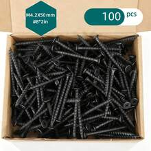 100入黑色高強度M3.5、M4.2自攻螺絲 - 粗牙平頭，適用於乾壁與木工 - 100PCS - 查看 24