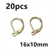 20 piezas Ganchos y clips de pendientes de acero inoxidable hechos a mano, accesorios para hacer joyas DIY, alambres para orejas - ganchos para pendientes - Ver 14