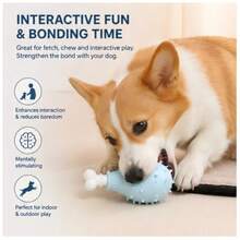 2 Colors Chicken Leg TPR Dog Treat Dispensing Chew Toy Spiky Textured Teeth Cleaning Bite Resistant Washable Relieve Anxiety Boredom Mental Stimulation Interactive Molar Play Toy For Small Medium Dogs Indoor Outdoor Pet Supply - Multicolor - View 5