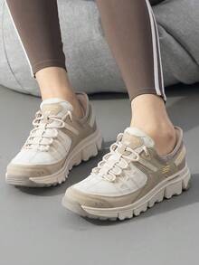 Skechers 女款輕量緩衝戶外登山旅行鞋 繫帶戶外運動鞋 180147 - 灰褐色 - 查看 2