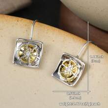 Lightweight Luxury Dual-Tone Square Earrings, Suitable For Women's Daily Commute, Date, Niche Atmosphere Earrings - Two-color - View 7