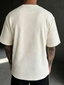 GRDR Men's Fashionable Solid Color Crew Neck Short Sleeve T-Shirt | Exquisite Design | Summer Essential | Easy To Match | Showcase Your Style - Apricot - View 8