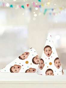 Custom Birthday Party Hats - Personalized Age & Photo Design, Celebratory Paper Headwear For 21st, 30th, 40th, 50th, 60th, 70th, 80th, 90th Anniversaries & Retirement, Party Accessories | Celebratory Headwear | Durable Party Hat - Multicolor - View 1