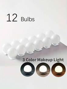 1pc Multi-Size Makeup Mirror Light, LED Makeup Mirror Bulb, USB 3-Color Makeup LED Mirror Light, Makeup Mirror Bathroom Lighting, Adjustable Brightness & Color Temperature, Rotatable Wire Organizer, 6/10/12/14 LED Options - Multicolor - View 11