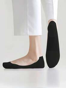 3 Pairs Black Spherical Sponge Padded Summer Women's Invisible Socks, Low-Cut Short Socks, 3D Arch Support, Suitable For Daily Wear And Holiday Gifts - Multicolor - View 7