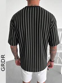 Camiseta de cuello redondo de manga corta de moda para hombres GRDR | Diseño exquisito | Esencial de verano | Fácil de combinar | Muestra tu estilo - Negro - Ver 11