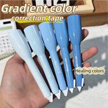 Gradient Pen-Style Correction Tape 5 Packs | 5m Per Piece Total 25m Large Capacity Portable White Out Tape, 5mm Width, Back To School Stationery For Students Exam, Office Workers & Teachers Daily Use - Pen-style Correction Tape - View 7