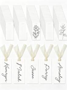 10pcs/20pcs Transparent Acrylic Wedding Labels With Decorative Ribbons, Blank Name Tags, Place Cards, DIY Table Signs, Party Business Cards - Multicolor - View 8