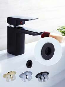 1Pc/5Pcs Bathroom Basin Faucet Sink Overflow Decorative Cover,Wash Basin Overflow Hole Cover,Sink Trim Overflow Cover,Sink Overflow Rings Basin Drain Cover Hole Insert In Round Caps,For Bathroom & Kitchen Sinks,Easy Install Sink Accessories - Multicolor - View 5