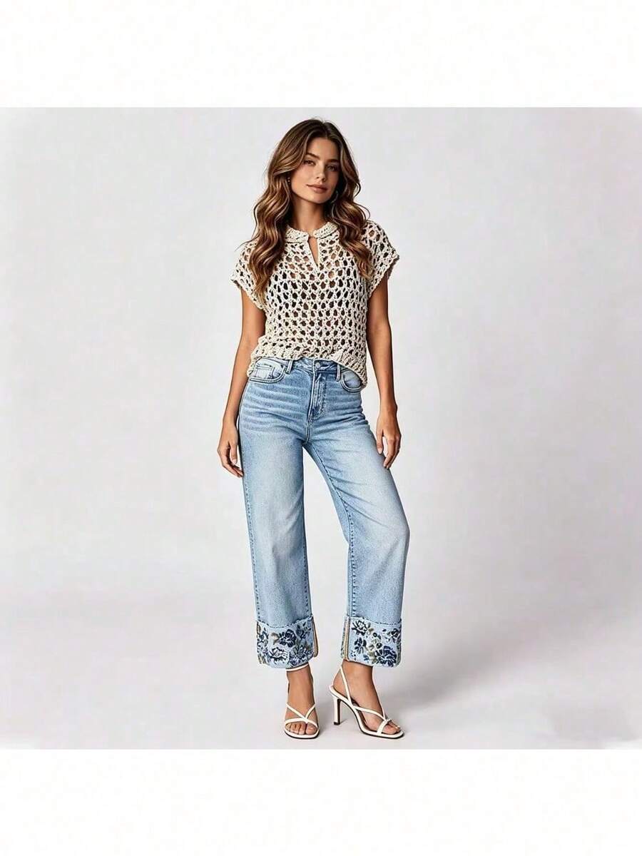 Women Jeans - 藍色 - 查看 1