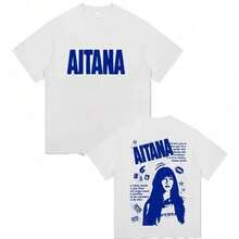 2026 Summer Cuarto Azul Tour Graphic T-Shirt Unisex Oversized Short Sleeve Spanish Pop Singer Merch Casual Streetwear Tee - Black - View 2