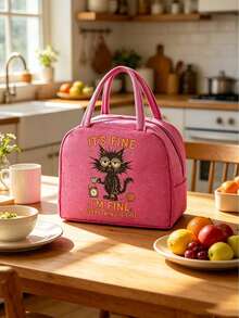 Bolsa térmica com padrão "Everything Is Fine" e design de chávena de café, presente divertido para mulheres amantes de café, inclui bolsa preta para guardar utensílios, caixa bento de camada dupla, grande capacidade, bolsa térmica para lanche de estudante, bolsa portátil para viagem e piquenique, bolsa térmica para lanche de escritório e escola, caixa de lanche para trabalho, caixa de lanche para escritório e férias, caixa de lanche multifuncional para exterior e escola, adequada para homens e mulheres, presente de Natal, presente de Dia dos Namorados, presente de Páscoa - Multicolorido - Ver 14