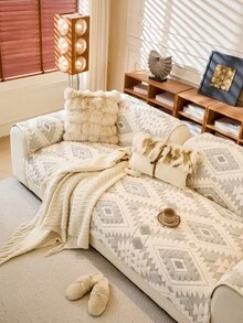 Luxury Plush Sofa Cover - Thick Warm Anti-Slip Sofa Protector, Suitable For Living Room, Office, Bedroom Decor - Machine Washable, Fits 1 To 4 Seater Sofas - Light Grey - View 6