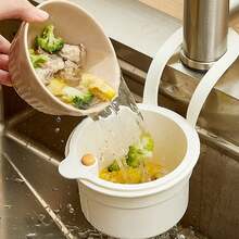 1個懸掛式廚房水槽濾水籃，食物殘渣瀝水過濾網，乾濕兩用水槽收納垃圾網 - A - 查看 7