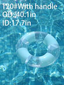 2Pcs Blue Glitter Mesh Hammock Inflatable Pool Float Thick Anti-Leak PVC Round Swim Ring With Handles Adult Cute Photo Prop Float For Summer Beach Lake Pool Vacation Party - Multicolor - View 17