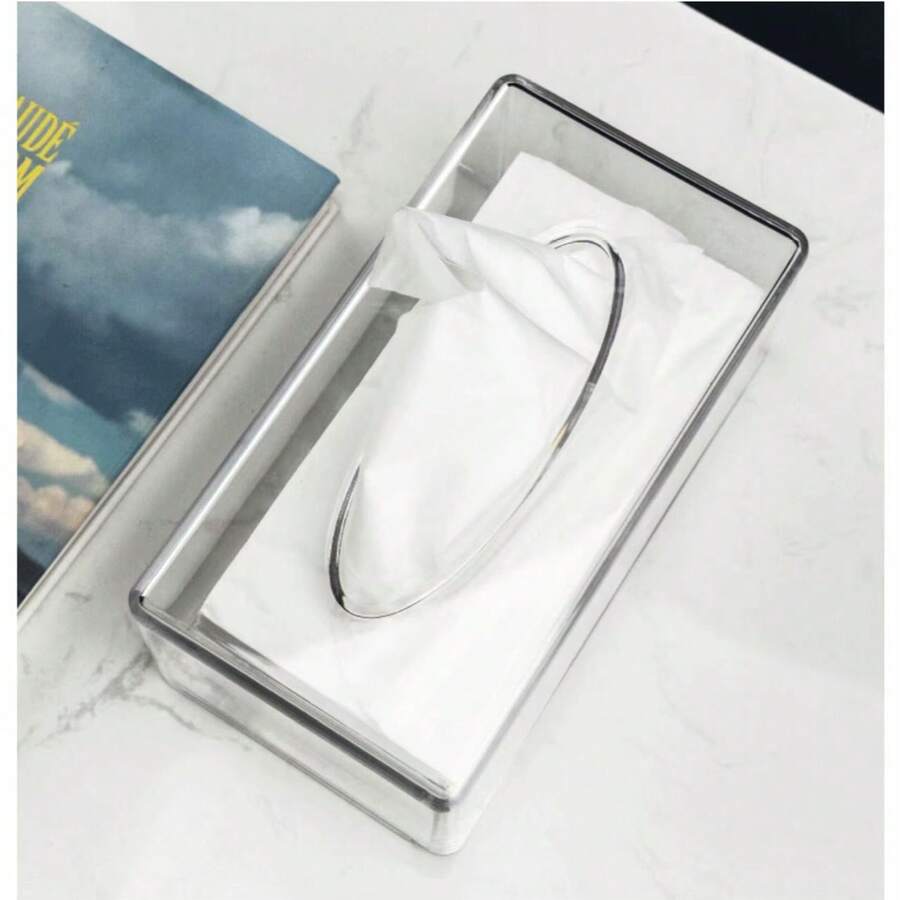 Transparent Acrylic Tissue Box, Facial Tissue Storage Box, Desktop Kitchen Napkin Holder, Bathroom Tissue Box - Multicolor - View 1