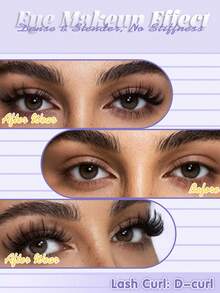 ELYCO 144 Clusters/120 Clusters Segmented Fluffy Eyelash Clusters 0.07mm Thickness 8–16mm Mixed Length False Eyelashes Dense Curly Soft Material Reusable Segmented Design Daily Commute False Eyelashes - D - View 4