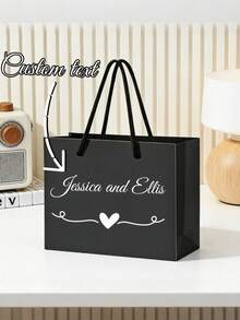 1pc Customizable Text Gift Bag, Suitable For Weddings, Bridal Showers, Parties, Birthdays, Gift Wrapping, Jewelry Storage And Party Decorations. Customized Gift Bag - Multicolor - View 3
