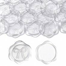 25 Pcs Transparent Bow Pattern Wax Seal Stickers,Self-Adhesive Wax Seal Stickers For Gifts Wedding Invitation Envelope Sealing - Bow - View 3