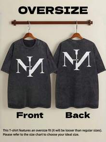 Camiseta Unisex Vintage Lavada de Gran Tamaño Negra de Manga Corta con Estampado Gráfico para Hombres y Mujeres, Ropa Vintage NIN Rock Band Nine Inch Nails, Camisetas de Cuello Redondo 100% - Negro - Ver 4