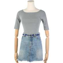 Cinturón de piel sintética para mujer, cintura delgada con hebilla de metal dorado para pantalones de vestir - Blanco - Ver 6