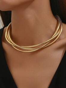 1 Piece Of Fashionable Wrapped Spring Collar, Light Luxury Style, High-End Design, Necklace For Daily Wear, Fashionable Accessories - Multicolor - View 1