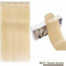 Kercsityn 100% 真人髮夾式接髮 3/4 全頭髮片 40-60g 14"-24" 自然色夾式接髮 - S613 - 查看 12