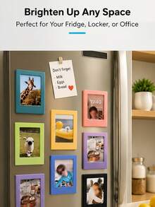 1/3/5/10pcs Colorful Transparent Magnetic Photo Frame Set, 3 Inch Wallet Size Fridge Magnets, Suitable For Mini, Customizable DIY Decorative Stickers, Mini Photo Frames For Bedroom Kitchen Office Home Decor, Ideal Birthday And Back To School Gift - Mixed - View 9
