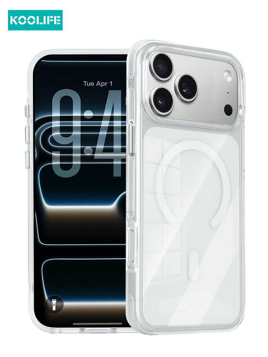 KOOLIFE Transparent MagSafe Phone Case, Made Of Anti-Yellowing Anti-Oxidation PC+TPU Hybrid Material, Minimalist Ultra-Thin Design, Excellent Aesthetic Texture. Shockproof And Drop-Resistant, Full Lens Protection, Supports Wireless Charging. Compatible With IPhone 17/17 Pro/17 Pro Max