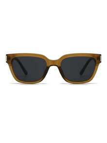 1 Pair Men's Tea-Colored Cat Eye Frame Vintage Versatile Street Style Fashion Glasses - Brown - View 3